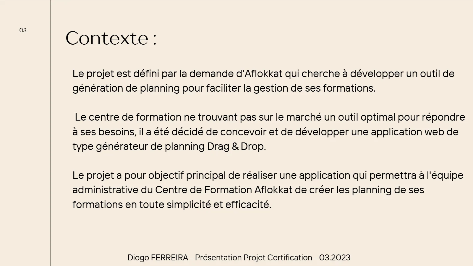 Contexte du projet de génération de plannings AfloSchool