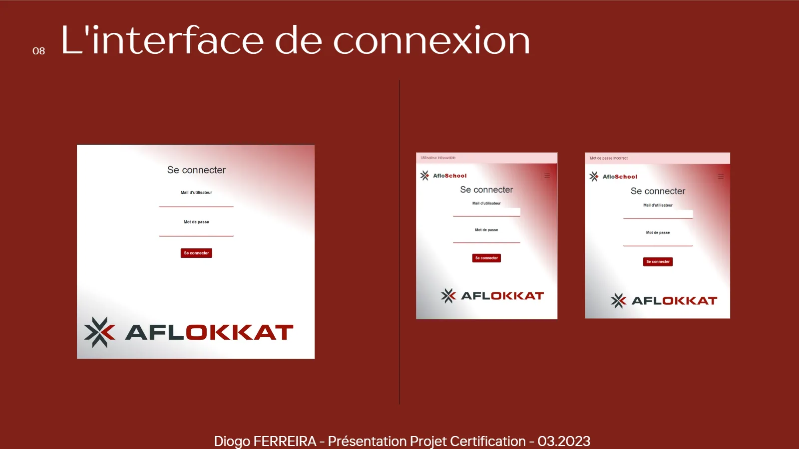 Interfaces de connexion AfloSchool sur ordinateur et mobile