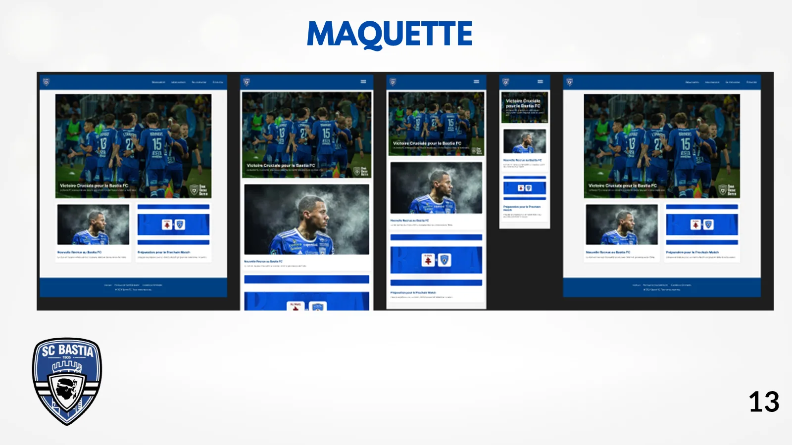 Maquettes responsive de l'interface utilisateur Prenotazione SCB